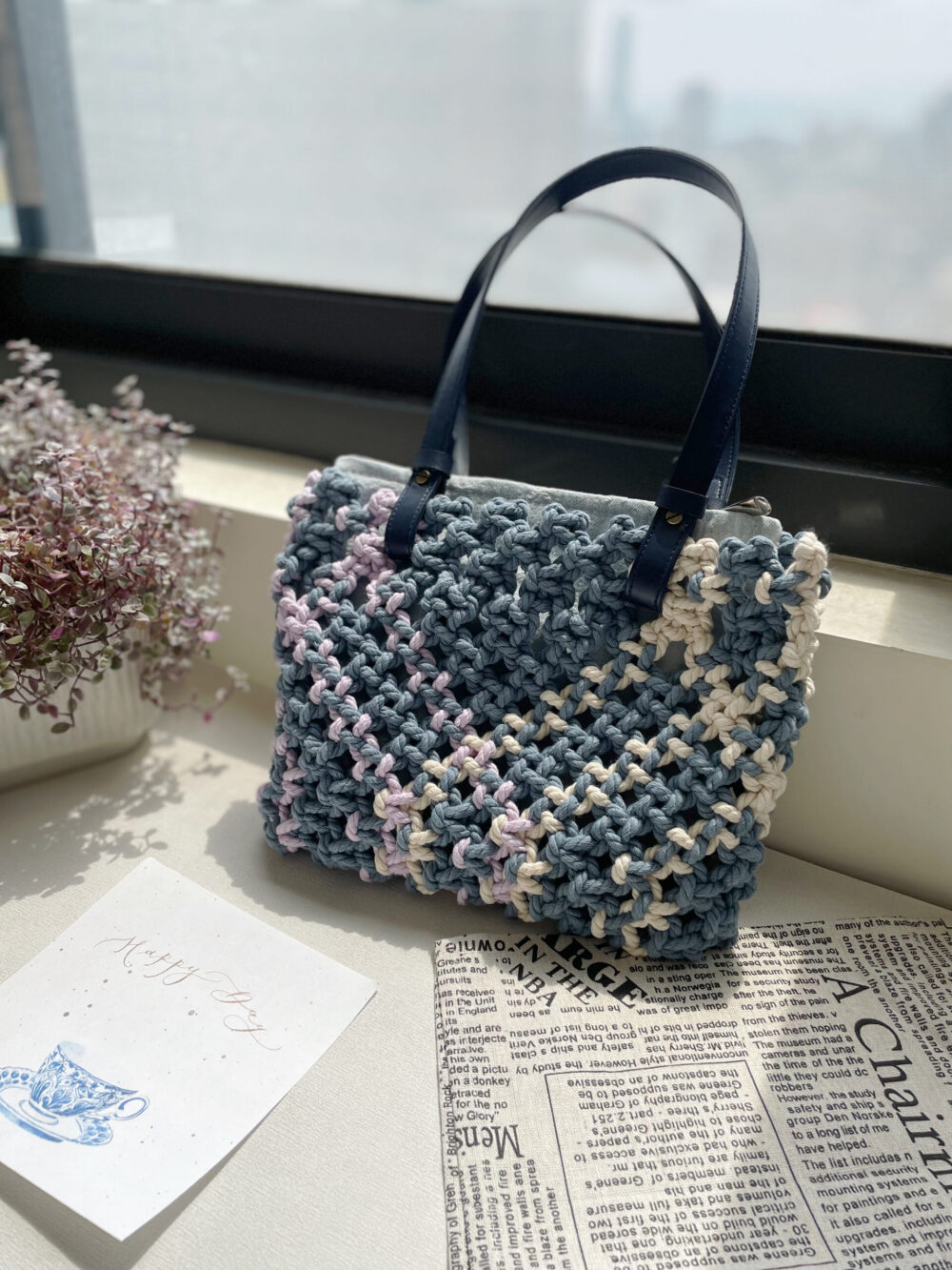 ⟡ 手提/肩背編織格紋包 ⟡